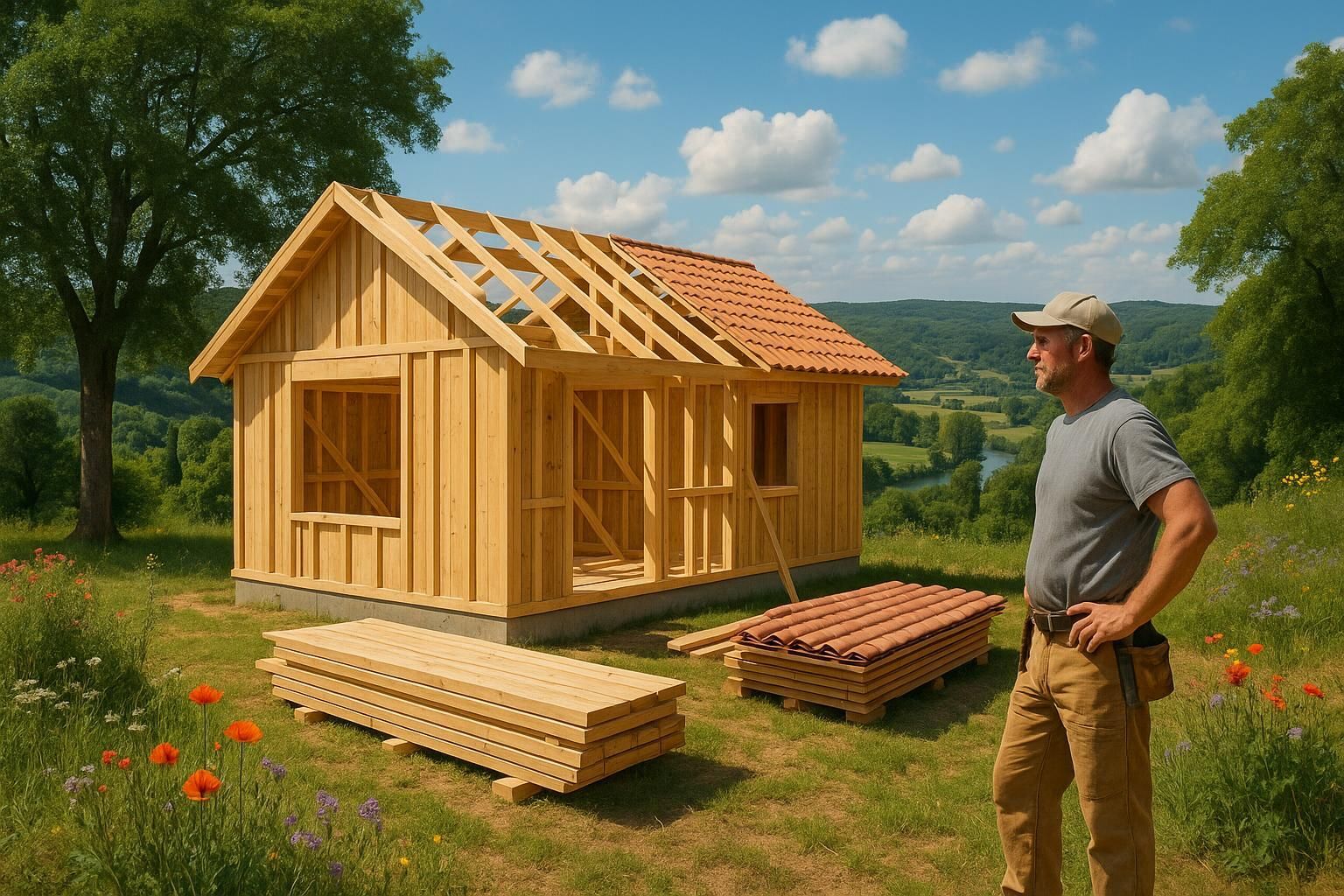 Découvrez notre expertise en tant que constructeur de maisons en bois en Dordogne. Nous vous accompagnons tout au long de votre projet pour garantir une construction facile et sereine, alliant confort et respect de l'environnement.