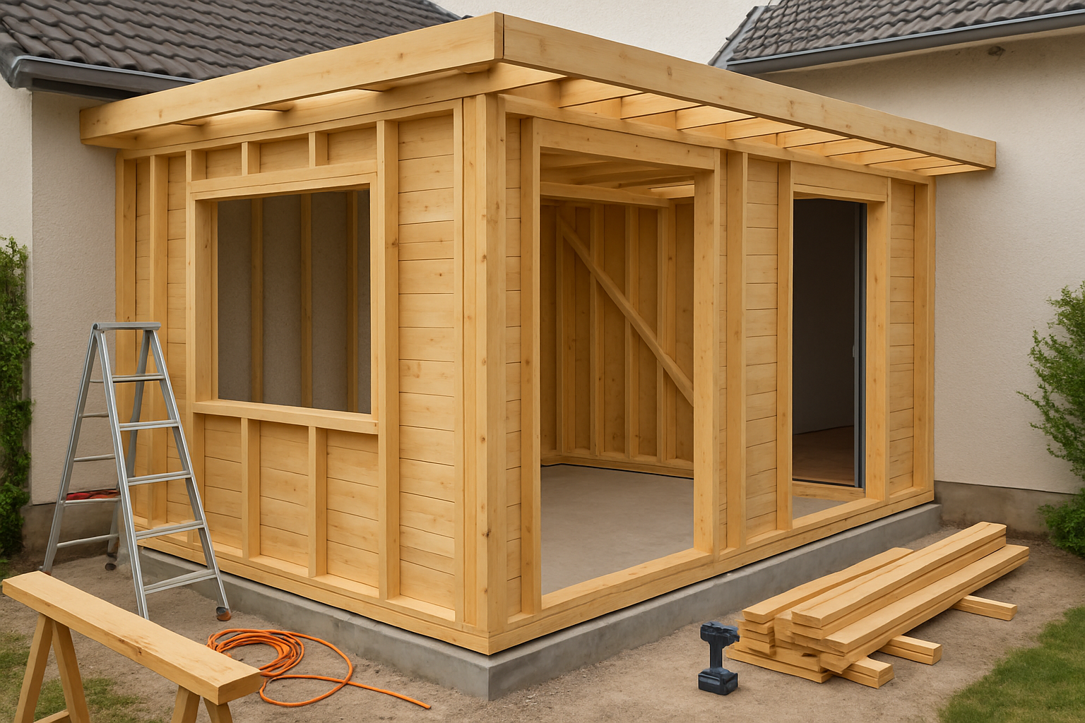 donnez une nouvelle dimension Ă votre maison grĂące Ă un kit extension en bois installĂ© en seulement un mois. bĂ©nĂ©ficiez dâune solution rapide, Ă©cologique et sans les soucis des chantiers classiques !