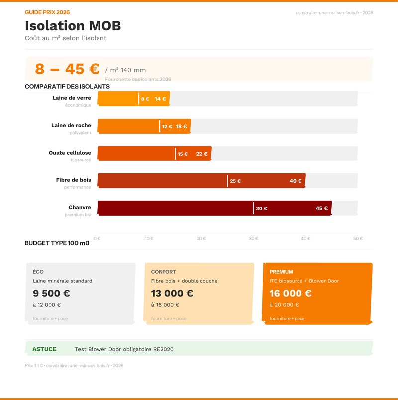 Infographie isolation maison ossature bois