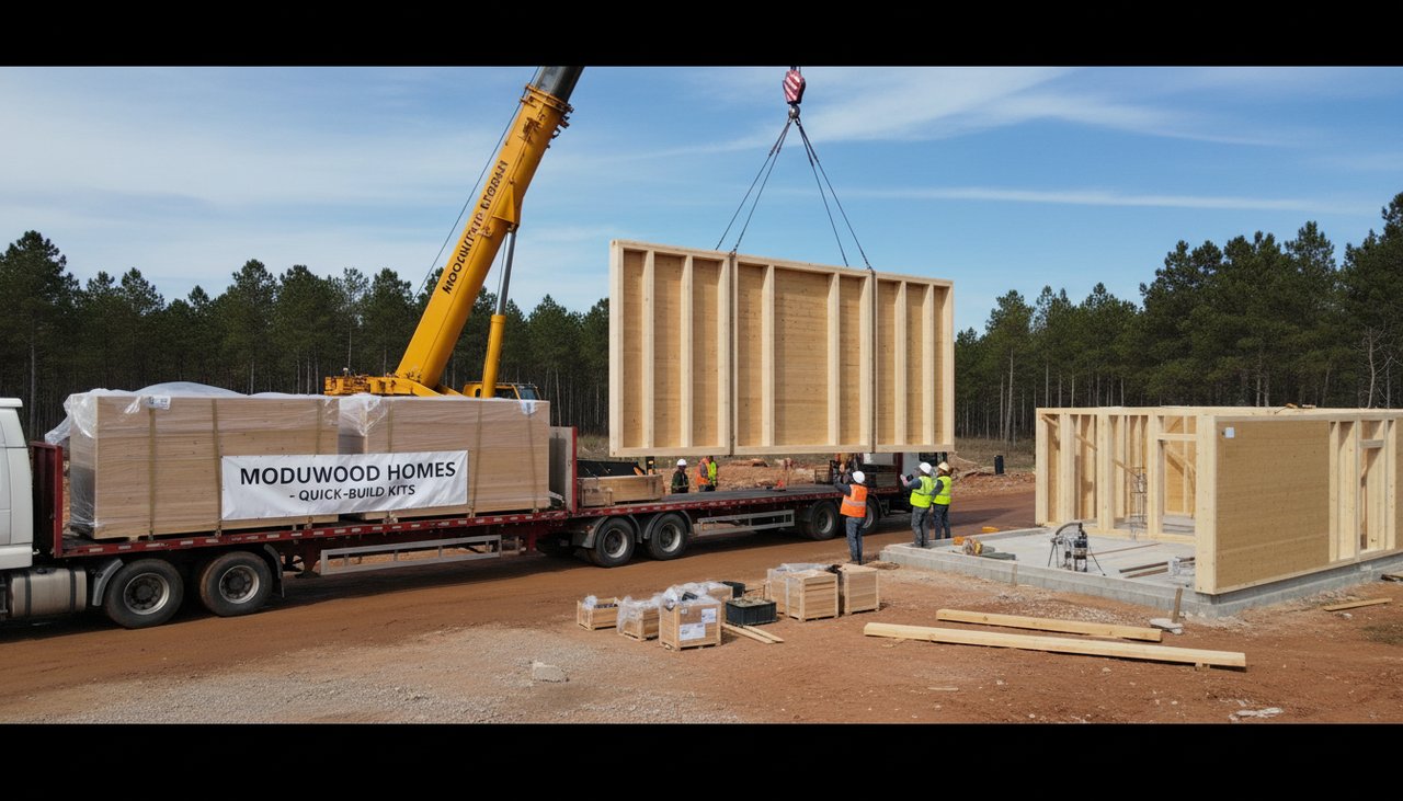 Chantier autoconstruction ossature bois livraison kit préusiné