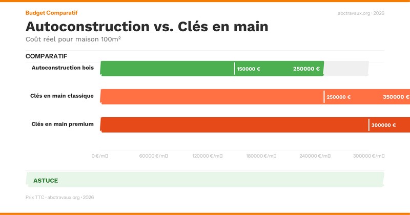Infographie comparatif prix autoconstruction vs clés en main