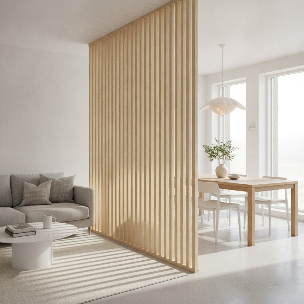 claustra bois interieur separateur de piece moderne