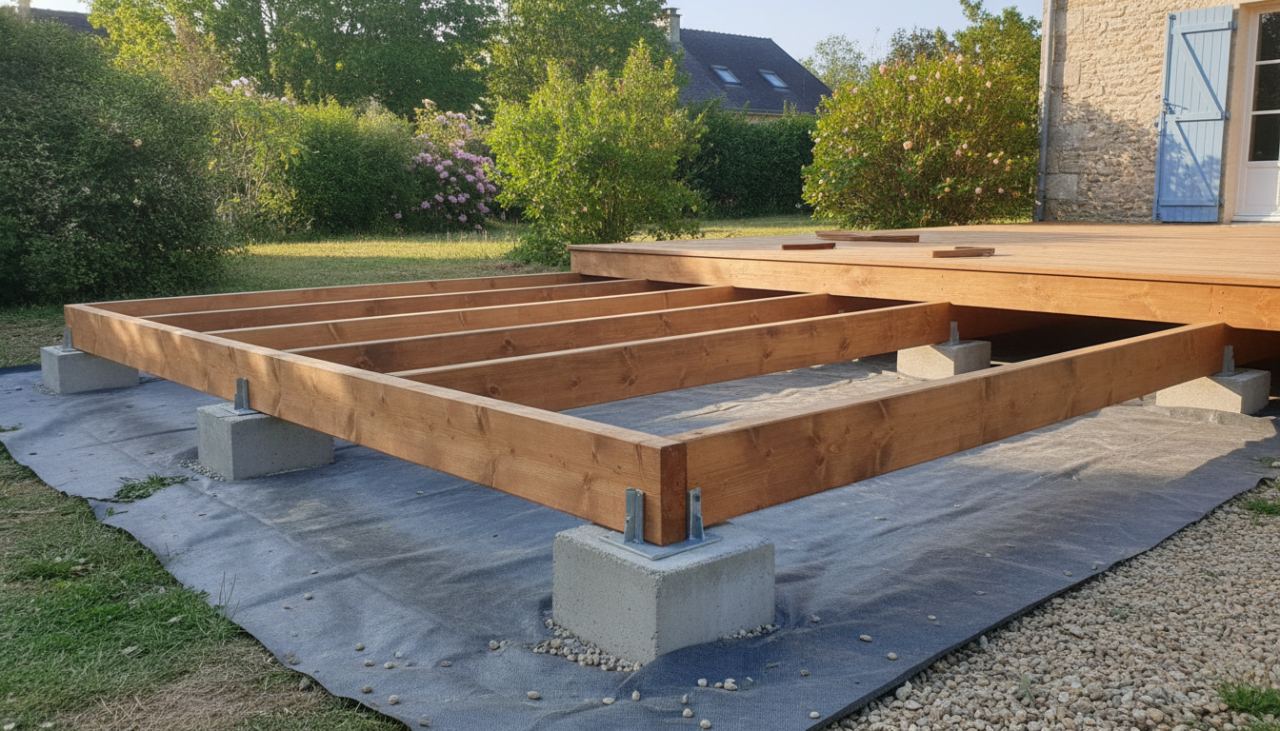 plot beton pour terrasse bois