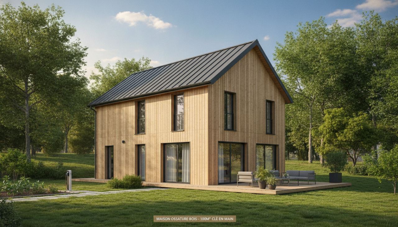 prix maison ossature bois 100m2 clé en main