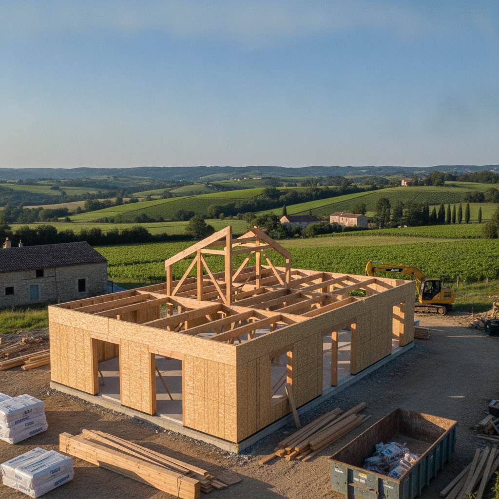 autoconstruction maison ossature bois étapes - illustration