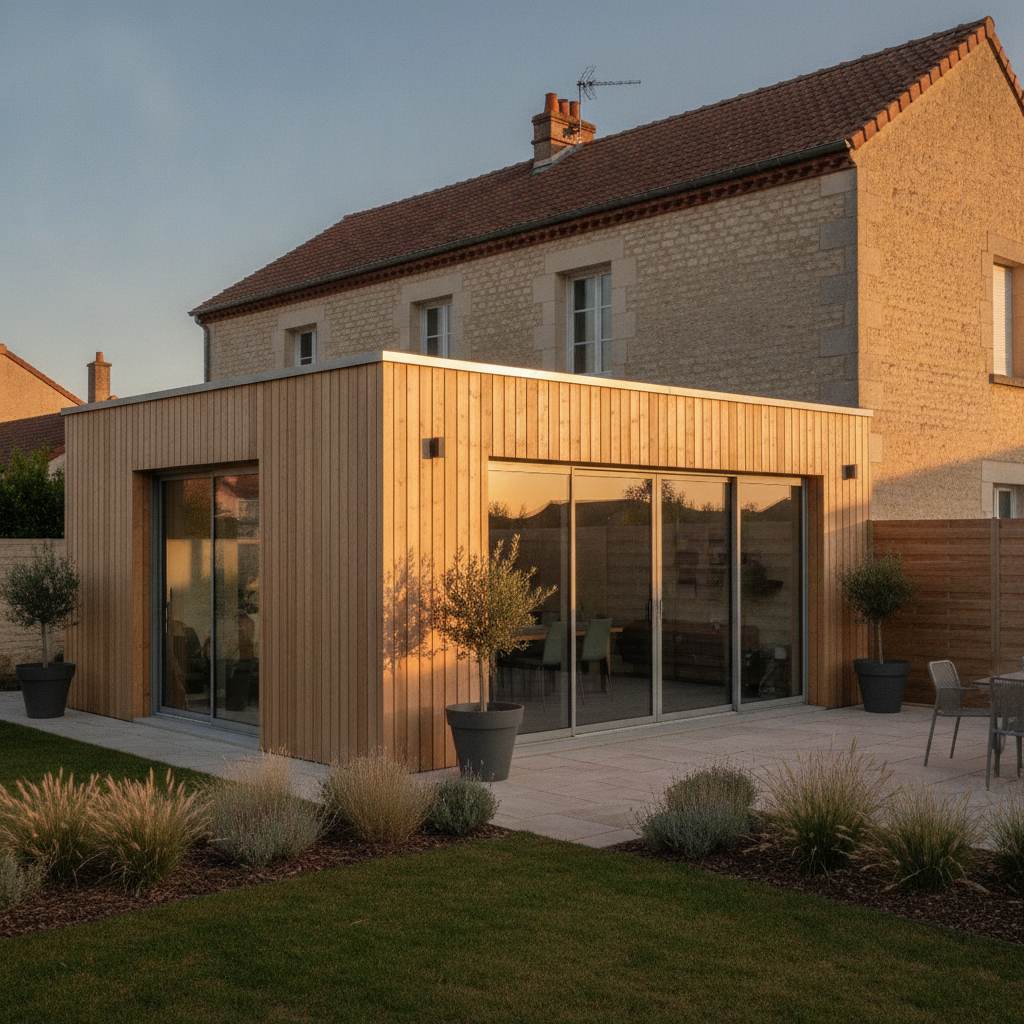 extension ossature bois 40m2 prix - illustration