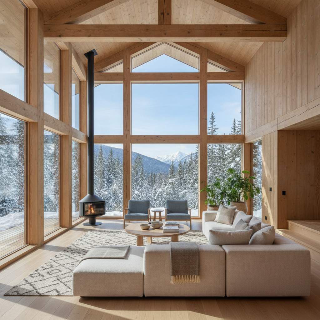 interieur lumineux d une maison ossature bois
