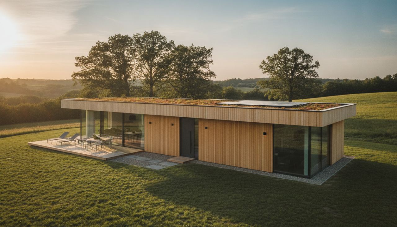 maison bois toit plat prix