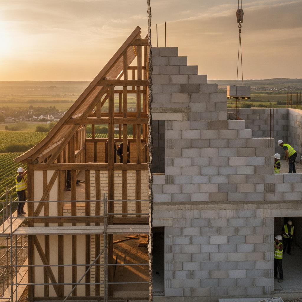 maison bois vs maison parpaing prix - illustration