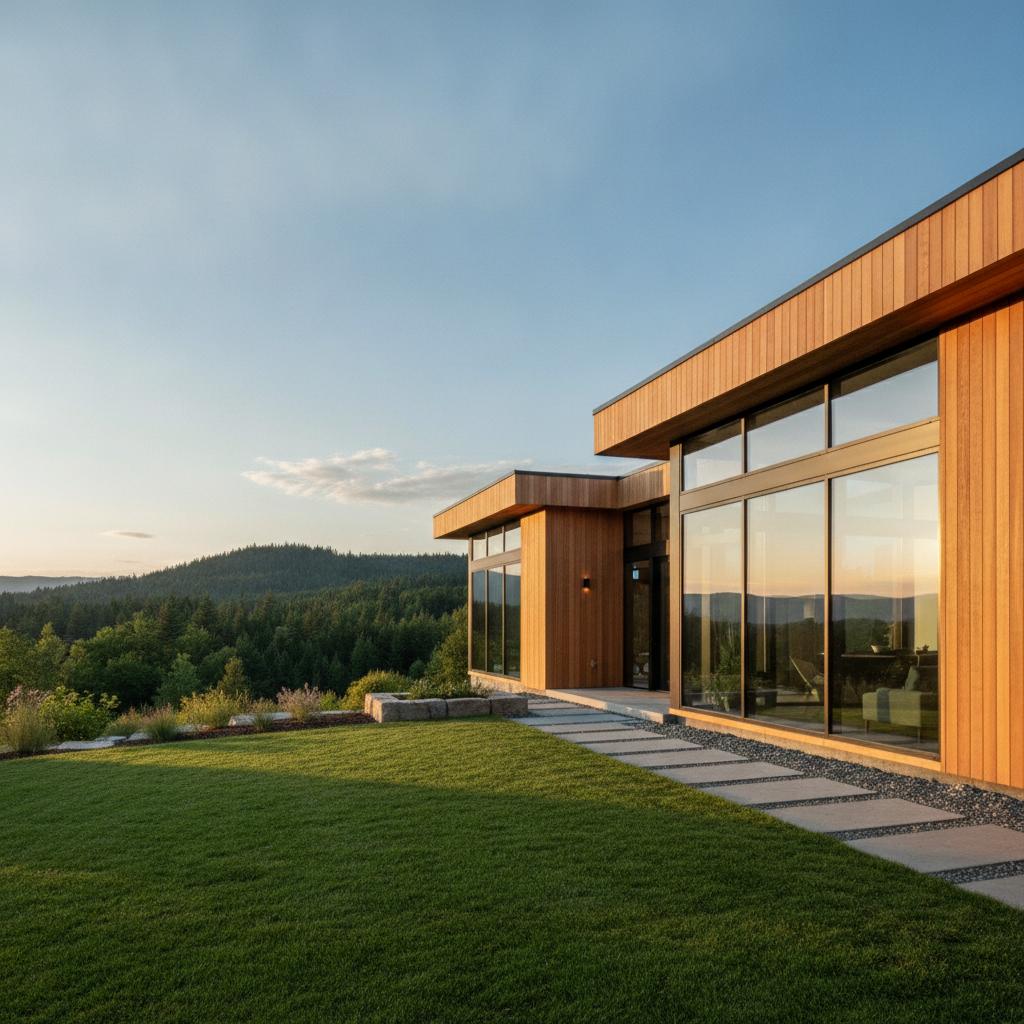 maison ossature bois contemporaine moderne avec bardage